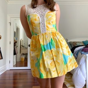 Lily Pulitzer yellow rose dress